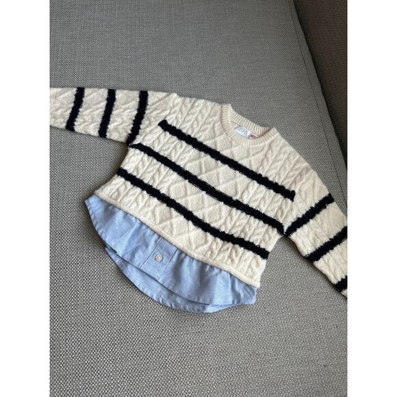 Zara MIXED STRIPED KNIT SWEATER Size 9-12 Months - Picture 2 of 7